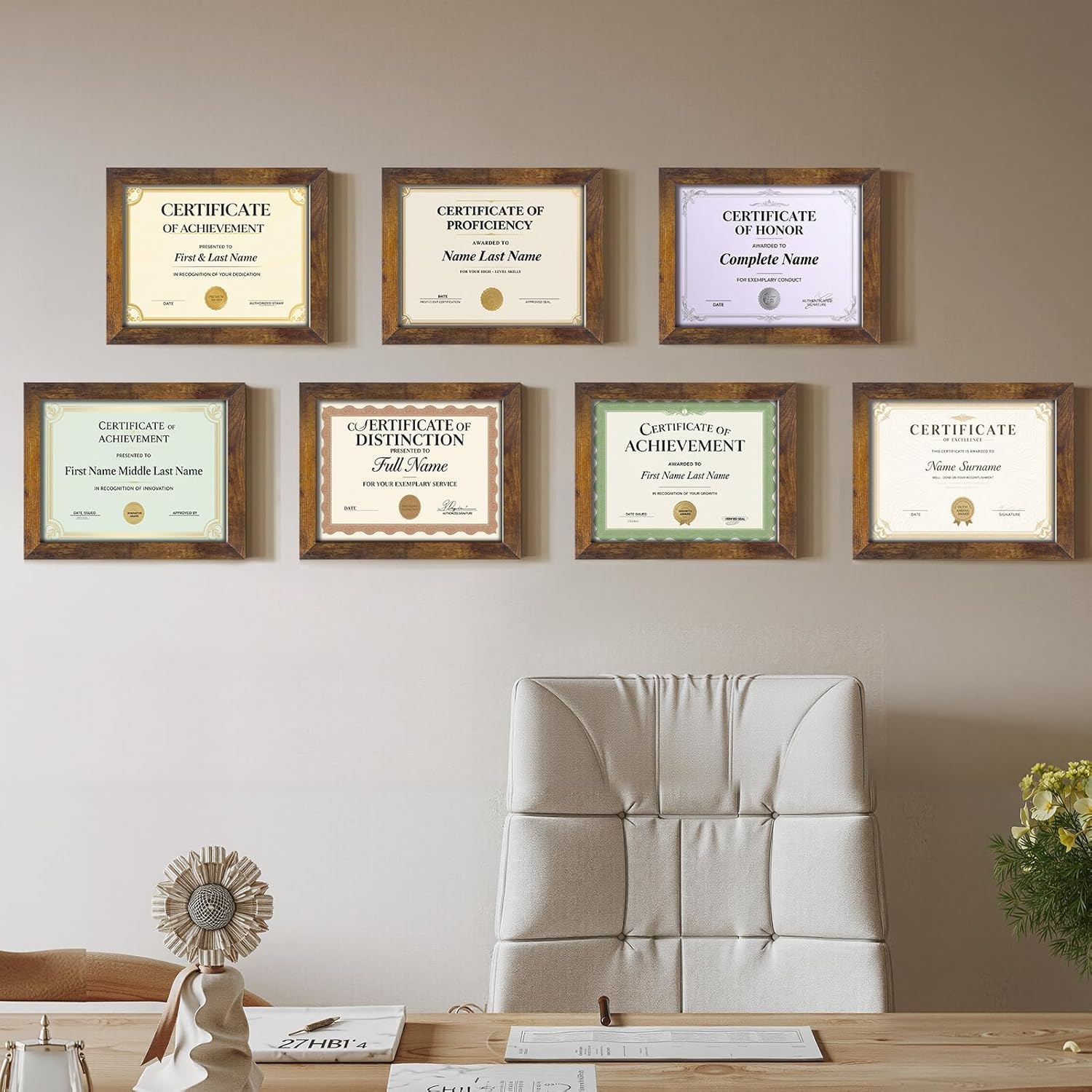 Certifications wall at AuraGen Advanced Dental Care And Implant Centre
